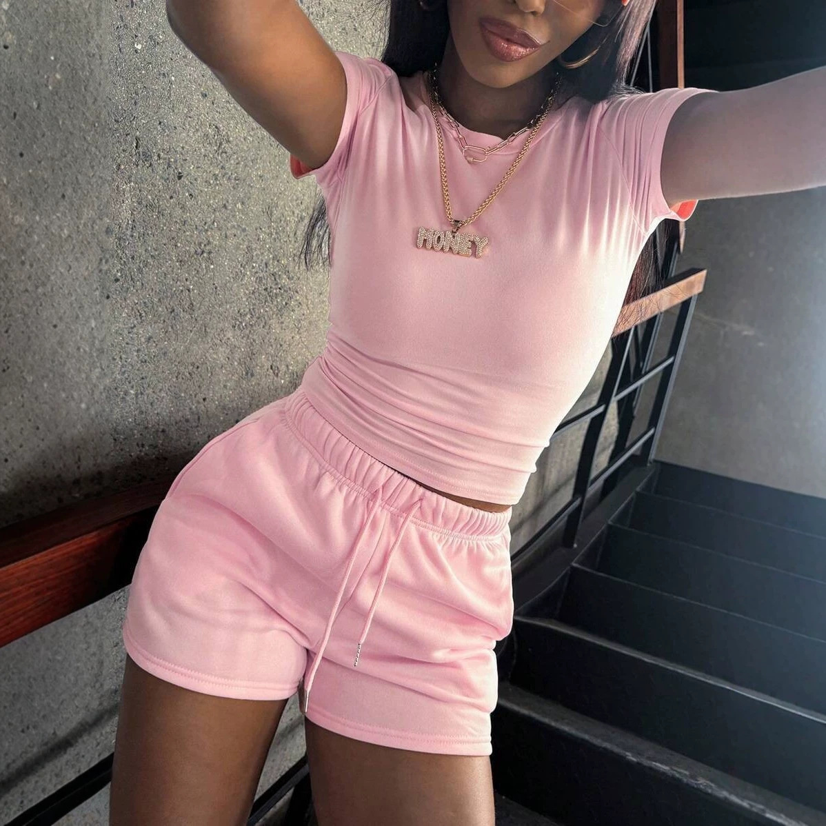 Street Fashion Mood - Fashion Women's 2-piece Slim Fit Short