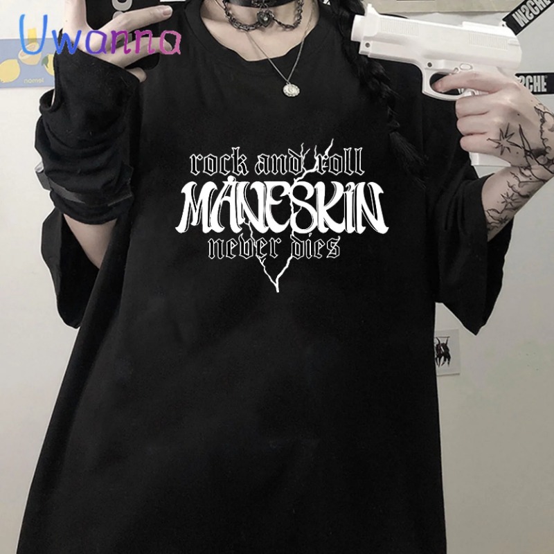 Street Fashion Asian - Oversized T Shirt Graphic Maneskin Street