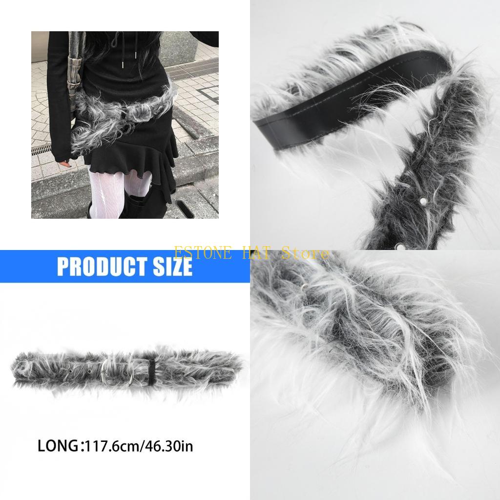 Street Fashion Reference - Thắt lưng lông thú thời trang