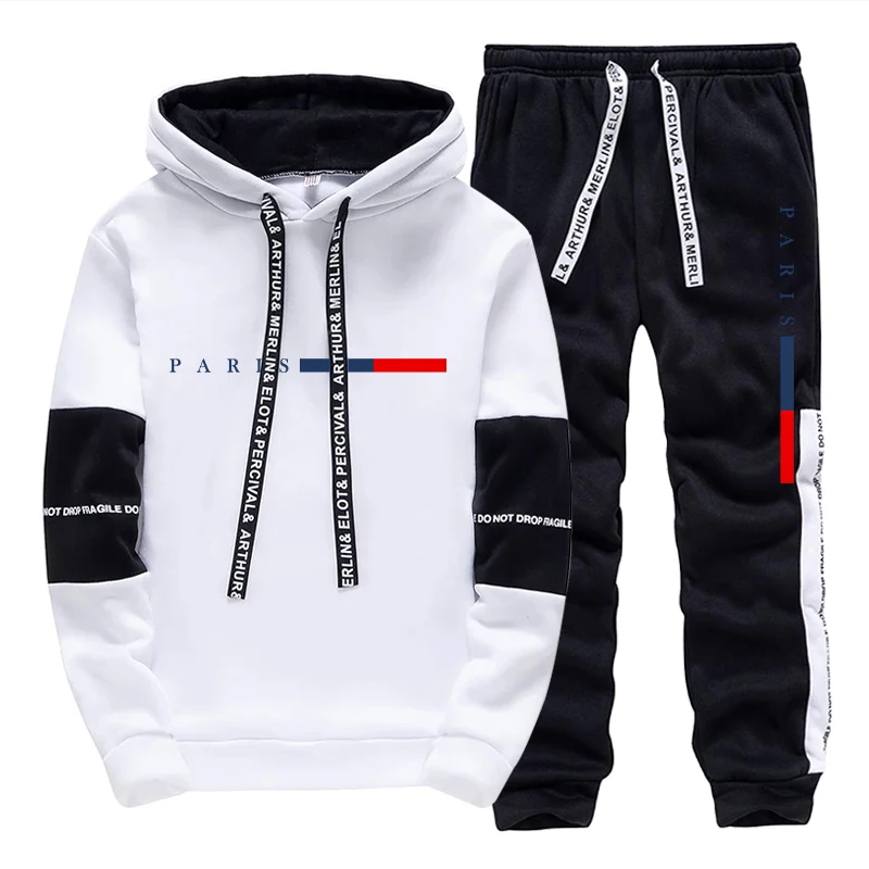 Street Fashion In Paris - Men's Set/Hoodie/Pants Paris Fashion Autumn Winter