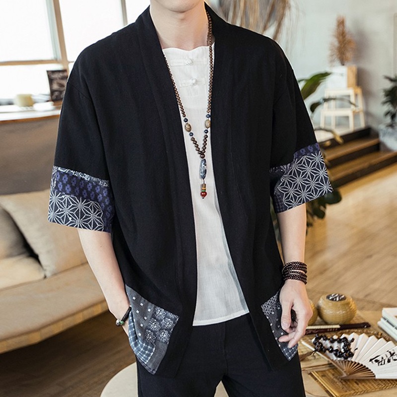 Street Fashion Japan - Japanese Kimono Men Cardigan Streetwear Yukata