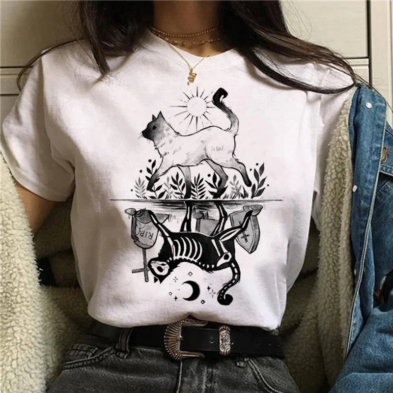 Cartoon Halloween Cat T-shirt  - đánh giá và giá Street Fashion Asian