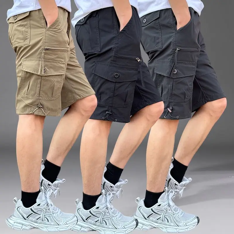 Mens Cargo Shorts Loose Solid  - đánh giá và giá Cargo Pant Wide
