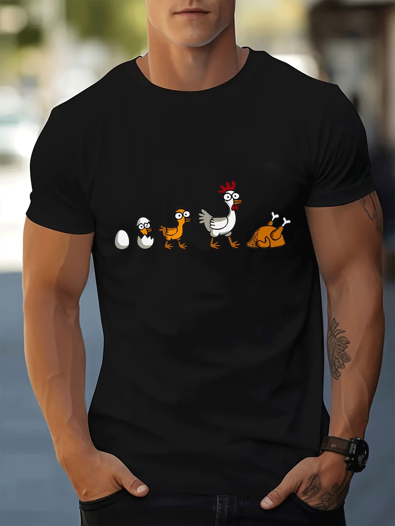 Mens White Crew Neck Tee Chick - đánh giá và giá Street Fashion Evolution