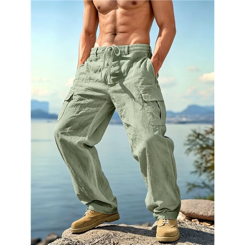 NEW-Men's Drawstring Waist Wid - đánh giá và giá Cargo Pant Wide