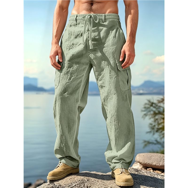 NEW-Men's Drawstring Waist Wid - đánh giá và giá Cargo Pant Wide