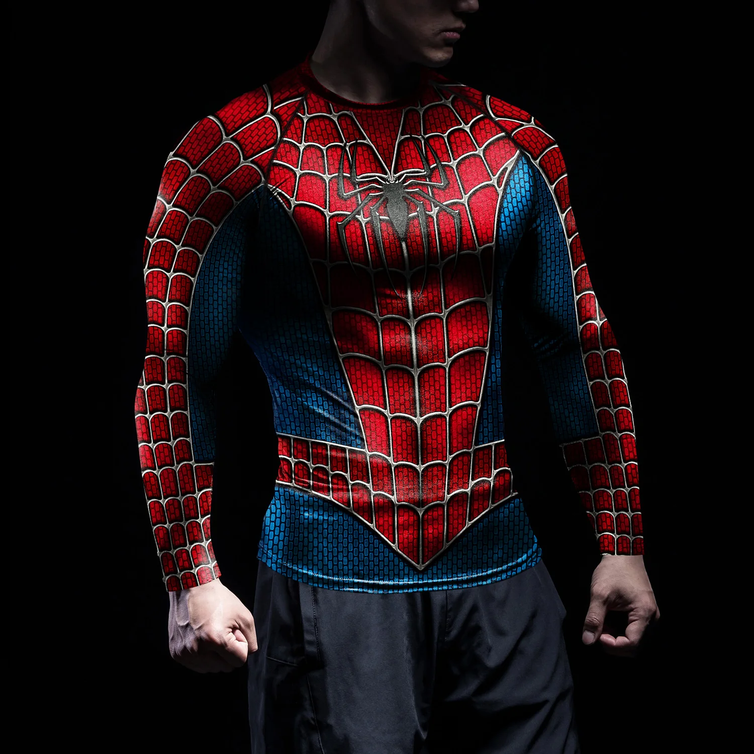 Spider Print T-Shirt Men Compr - đánh giá và giá Street Fashion Mood