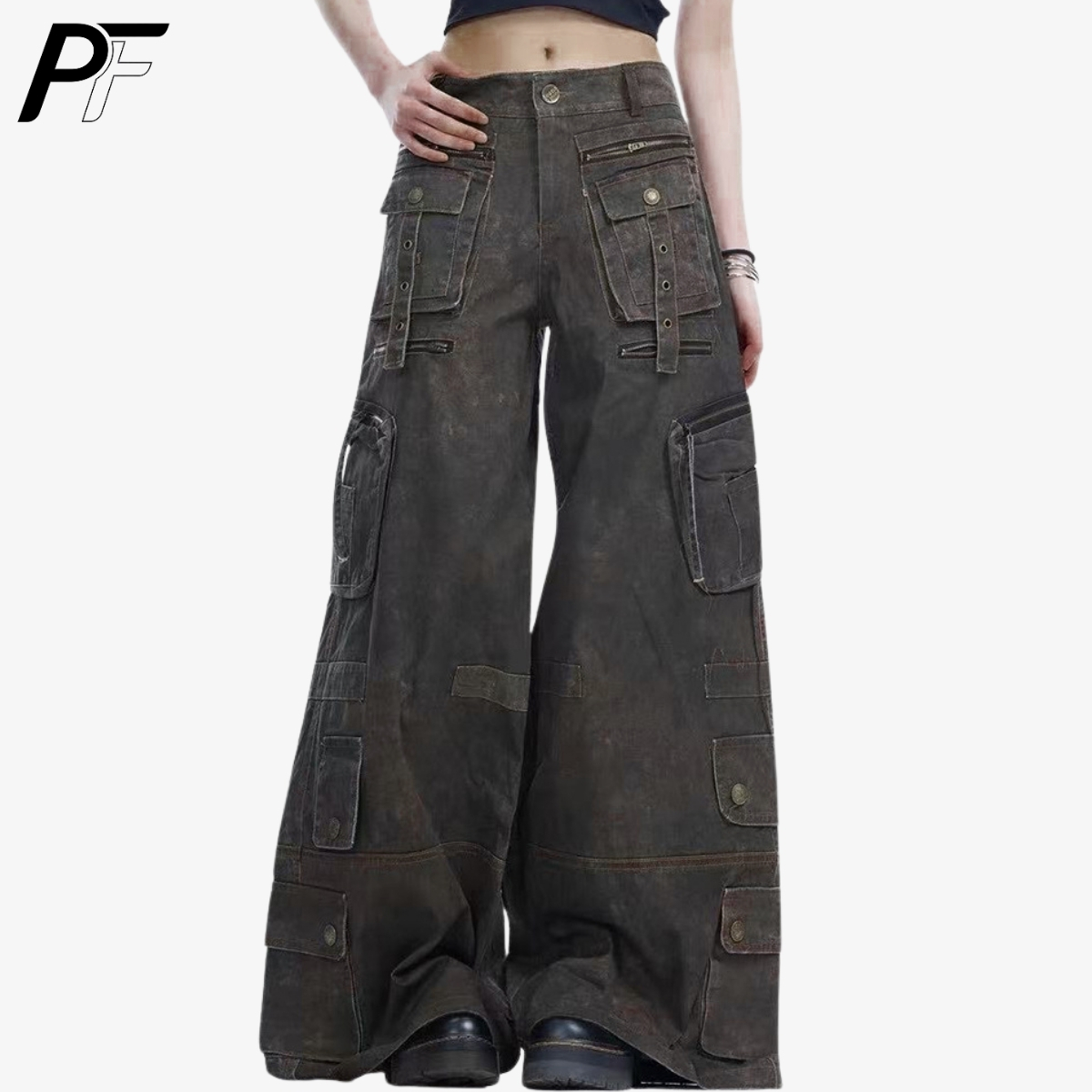 Grunge Techwear Wide Leg Cargo - đánh giá và giá Cargo Pant Wide