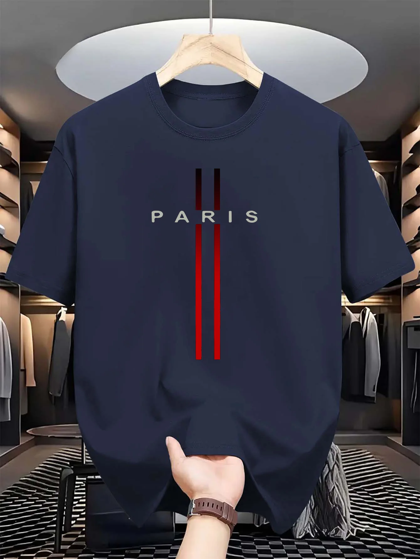 Men's 100% pure cotton summer  - đánh giá và giá Street Fashion In Paris