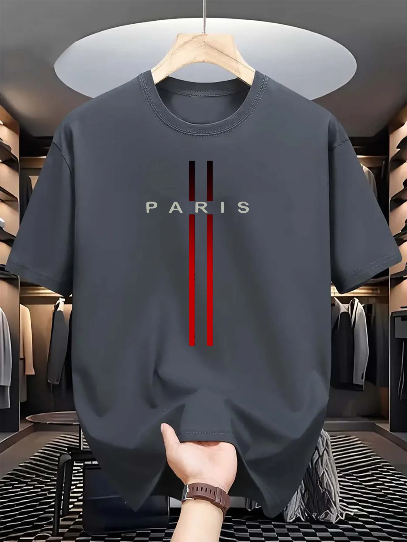 Men's 100% pure cotton summer  - đánh giá và giá Street Fashion In Paris